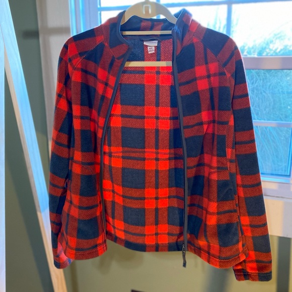 Full Length Zipper Fleece Jacket by Merona | Plaid | Size M - Picture 6 of 8